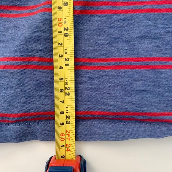 Uniqlo Michael Bastian Shirt Blue Red Stripe Pocket Crew Neck - Picture 7 of 10